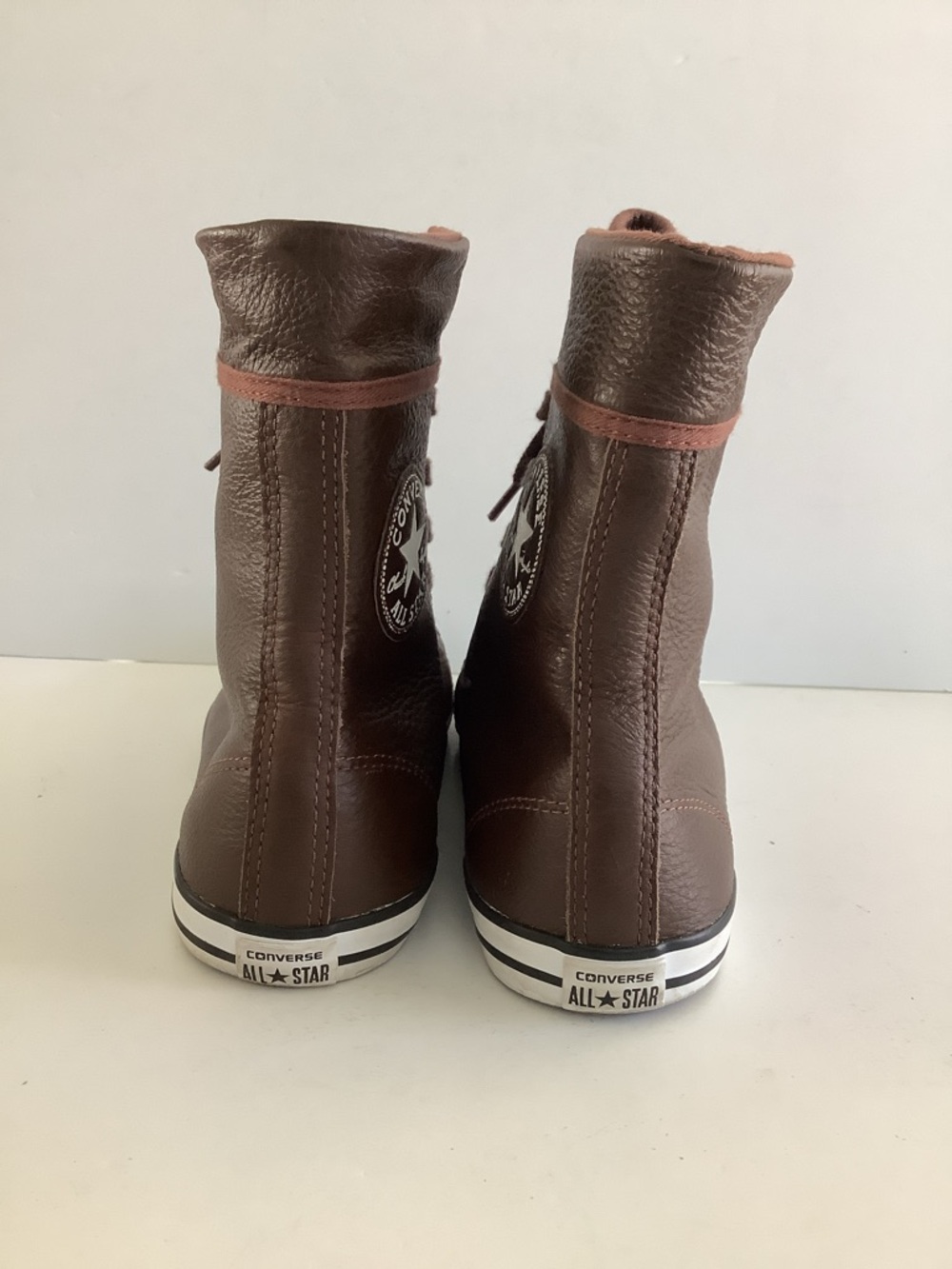 Converse Brown Leather High Top Sneakers size 8 - Picture 5 of 8